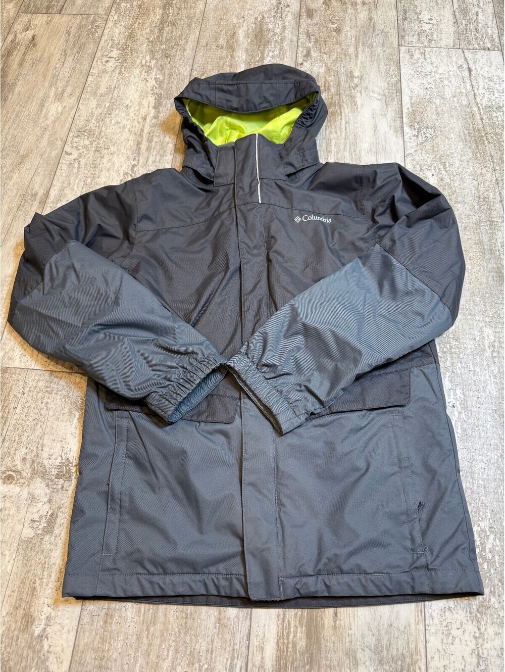 Columbia Interchange Mens L Gray Hooded Winter Jacket Outdoor